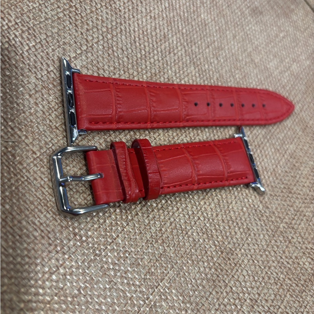 Apple Watchband 44mm red leather